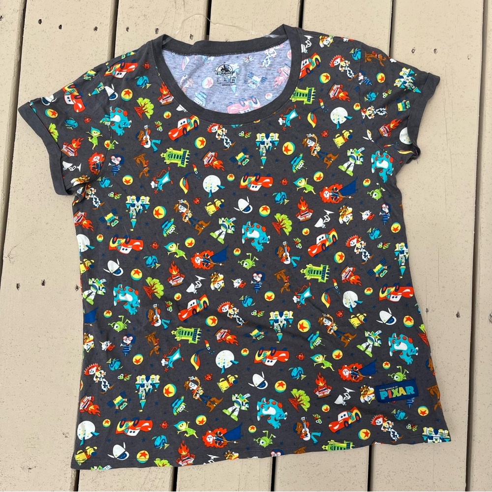 Disney Pixar all over print ladies large t shirt